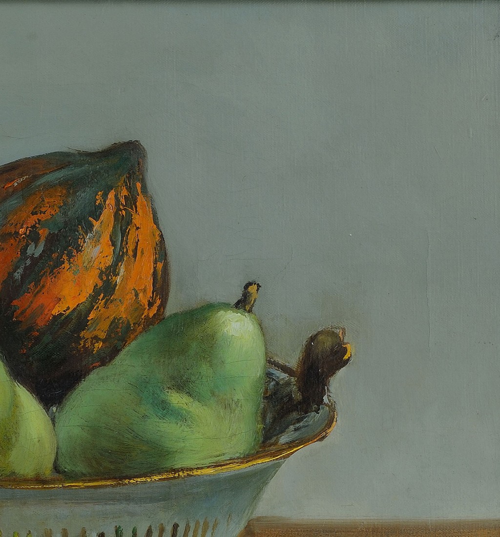 Lot 38: L. Crowell, Still life with Squash & Pears