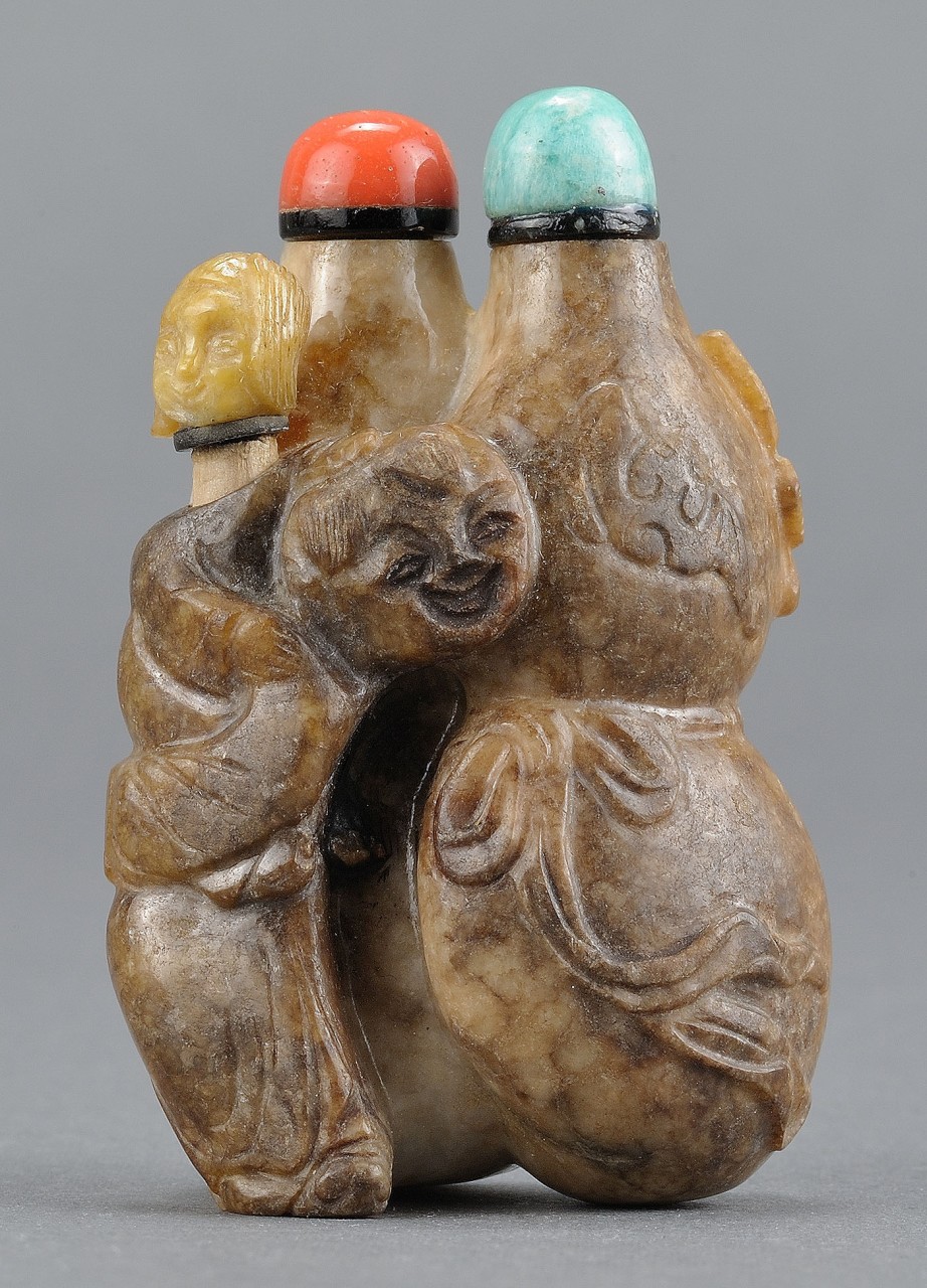 Lot 3: Chinese Carved Jade Triple Bottle Shape