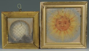 Lot 401: Masonic sun and moon paintings