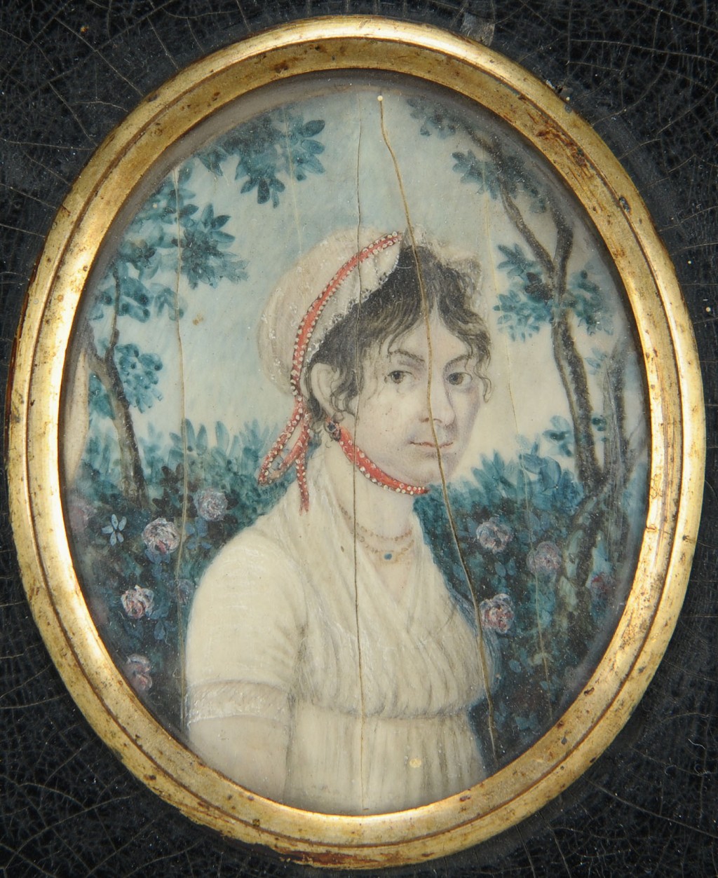 Lot 403: Two miniature portraits of ladies, early 19th c.