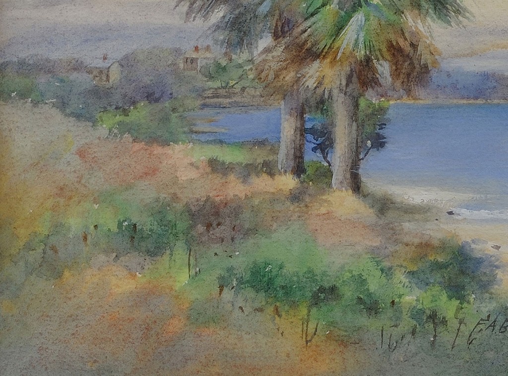 Lot 409: F.A. Bradley coastal watercolor