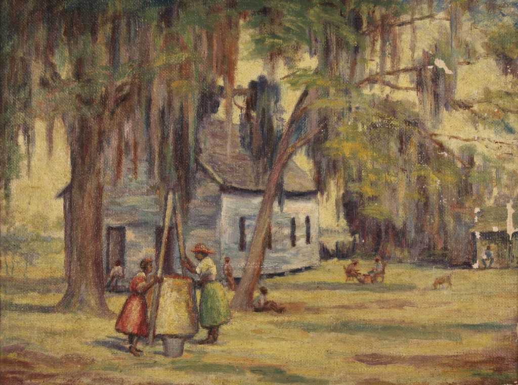 Lot 412: Southern School oil on canvas and drawing, African