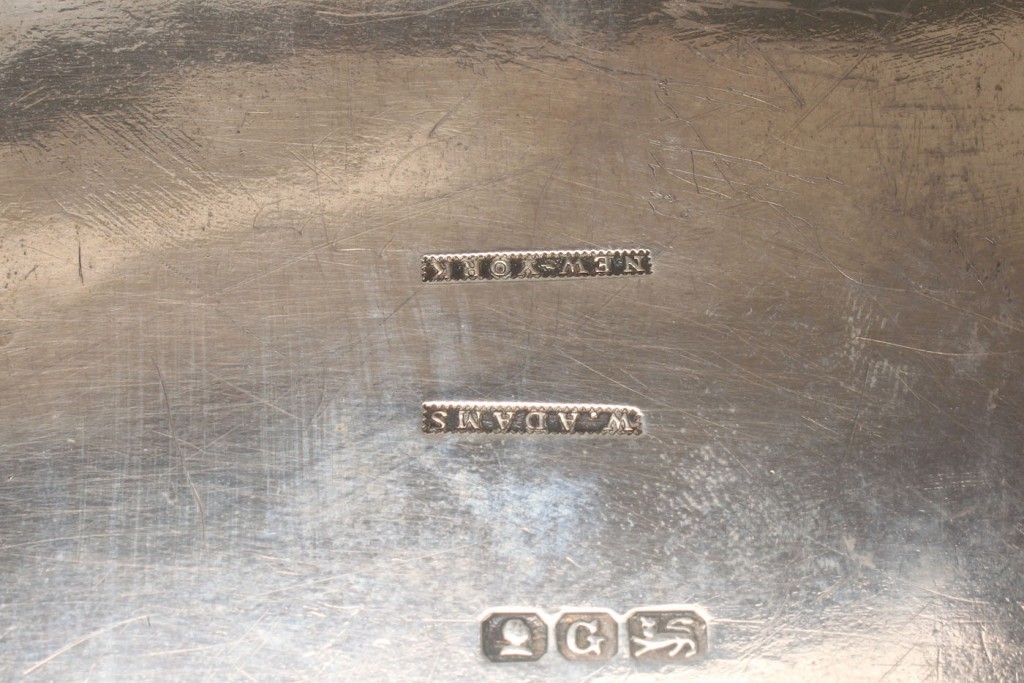 Lot 42: NY Coin Silver Tray, insc. Moses Taylor