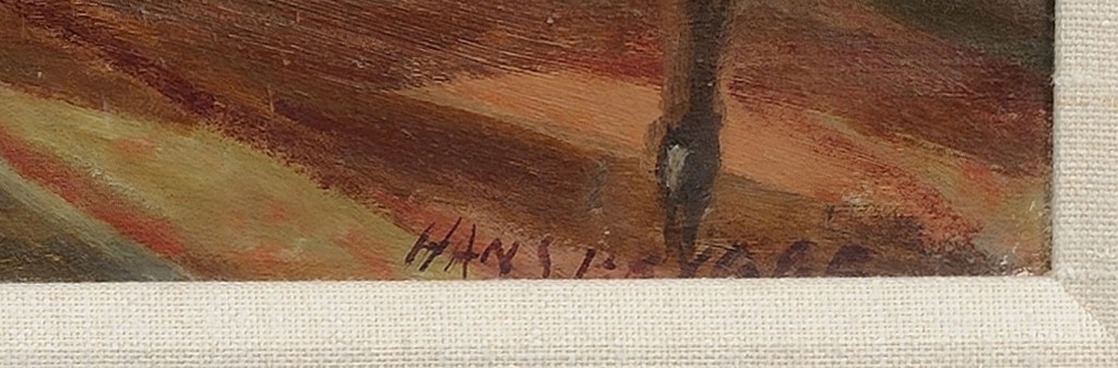 Lot 431: Hans Hilsoe oil on canvas, Interior Scene