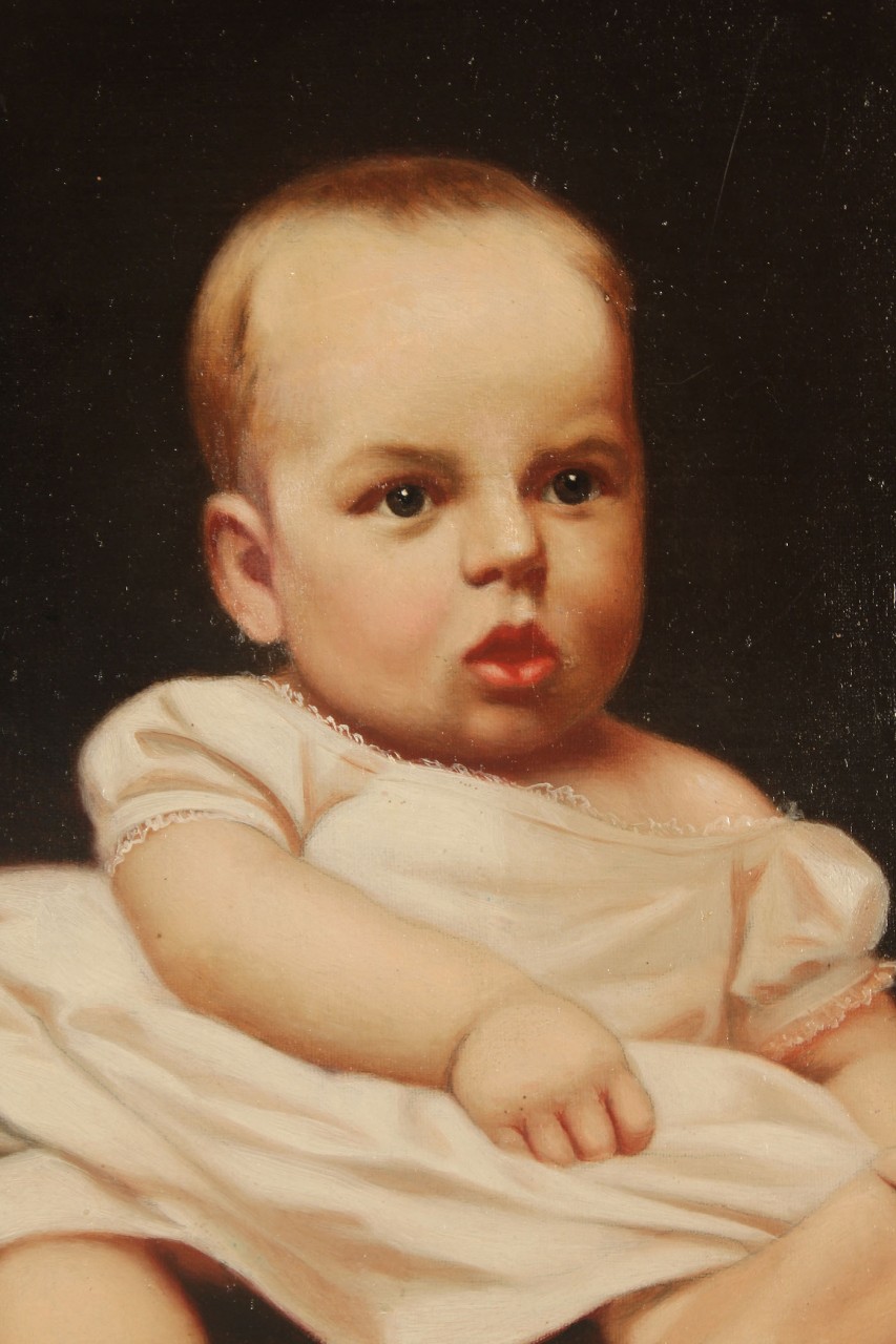Lot 434: Albert Sterner oil on canvas, portrait of a child