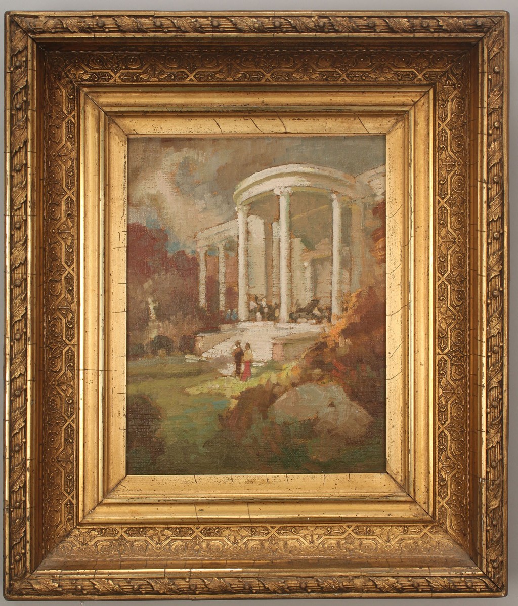 Lot 437: Framed impressionist painting of a house