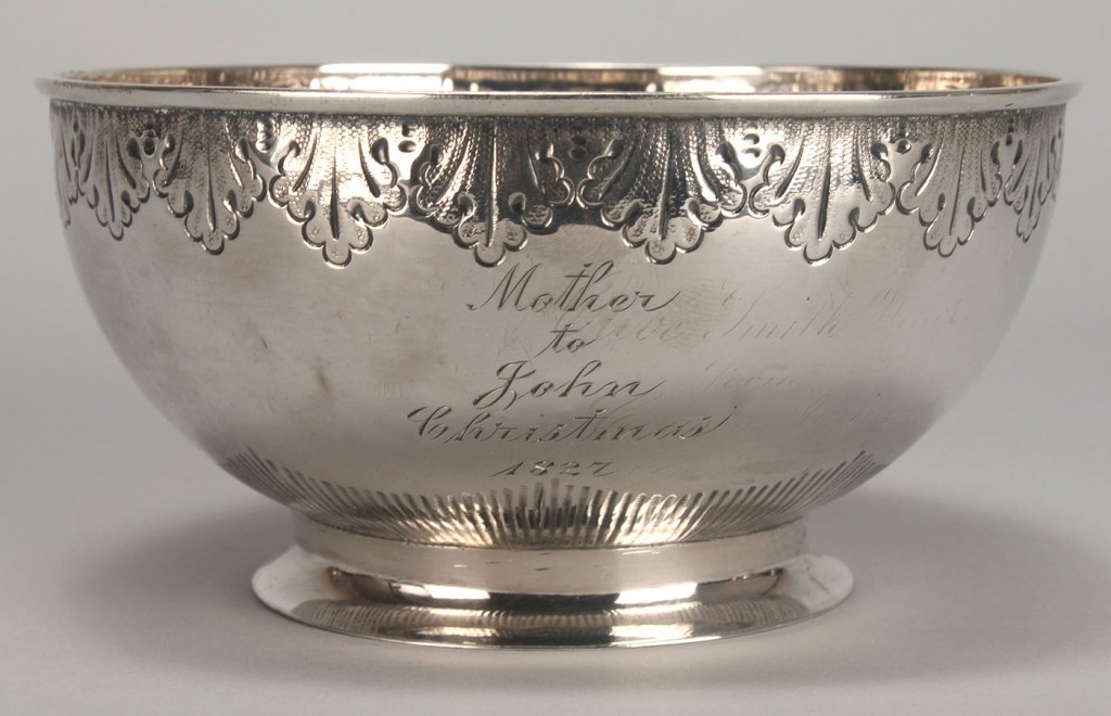 Lot 44: Boston Federal coin silver bowl