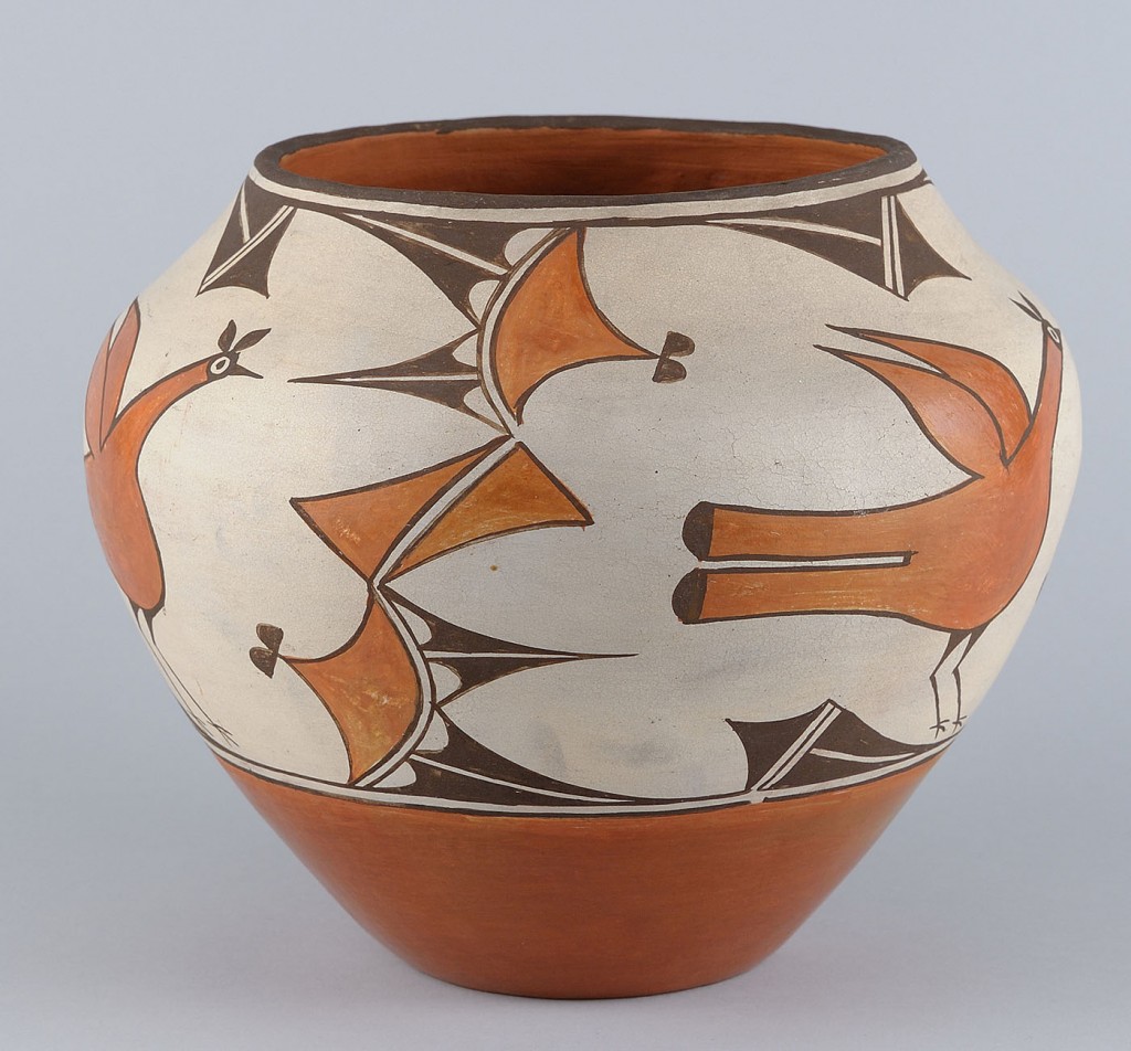 Lot 458: Southwest Polychrome Pottery  Jar, Zia