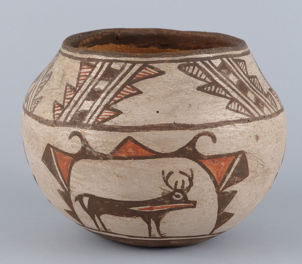 Lot 459: Southwest Polychrome Pottery  Jar, Zuni