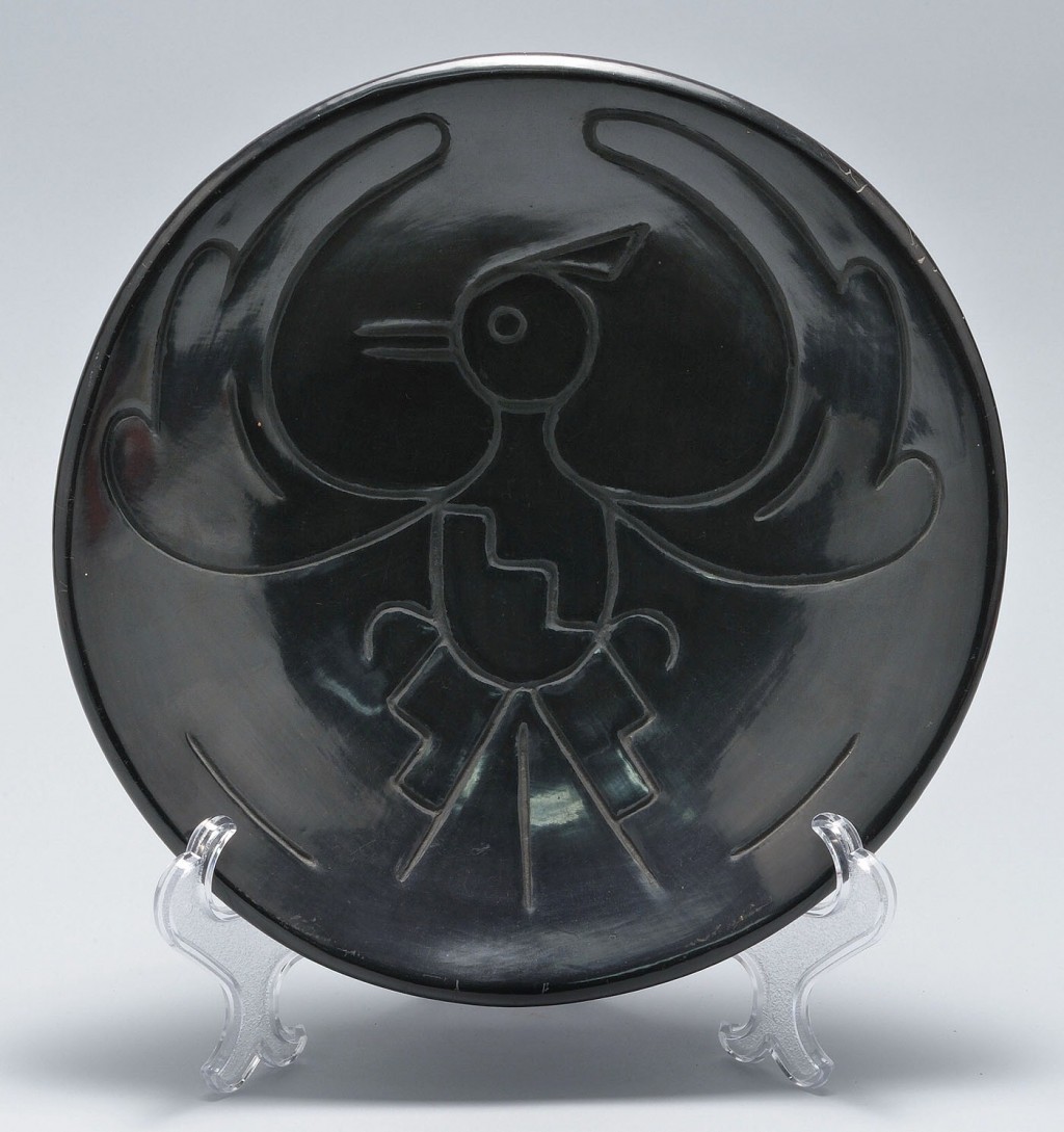 Lot 462: San Ildefonso Pueblo Indian Pottery Plate, Juanita