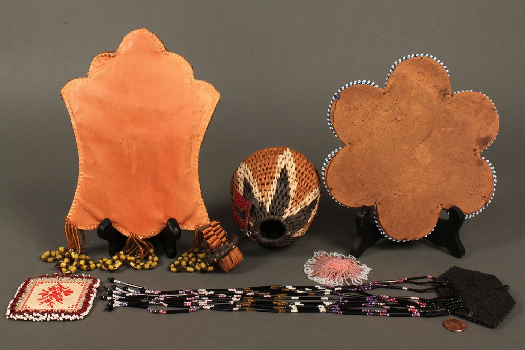 Lot 475: Lot of 6 Native American beaded whimsies c.1900