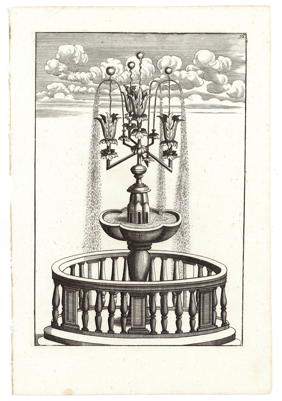 Lot 480: 7 G. A. Bloecker architectural fountain engravings