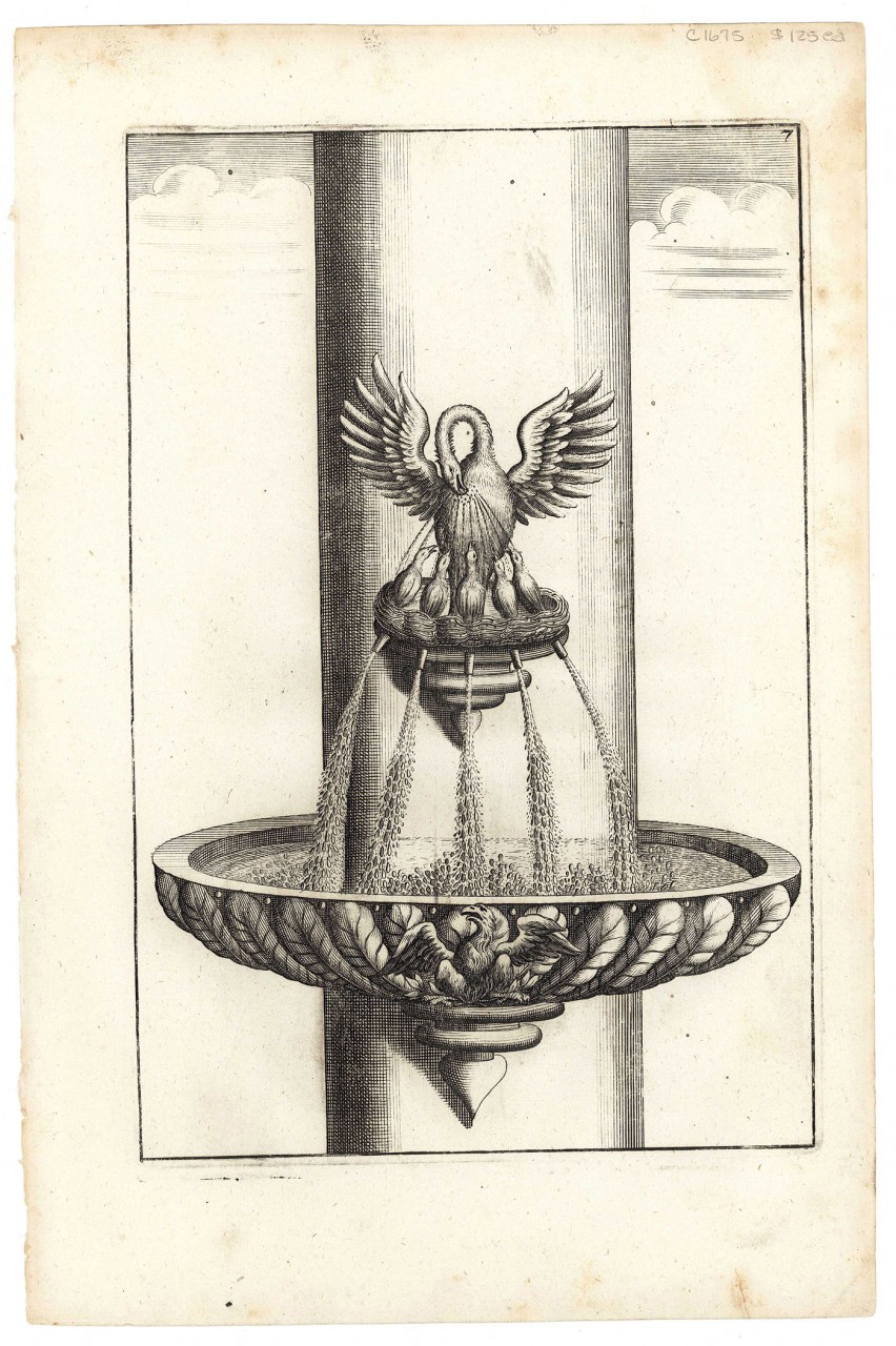 Lot 480: 7 G. A. Bloecker architectural fountain engravings