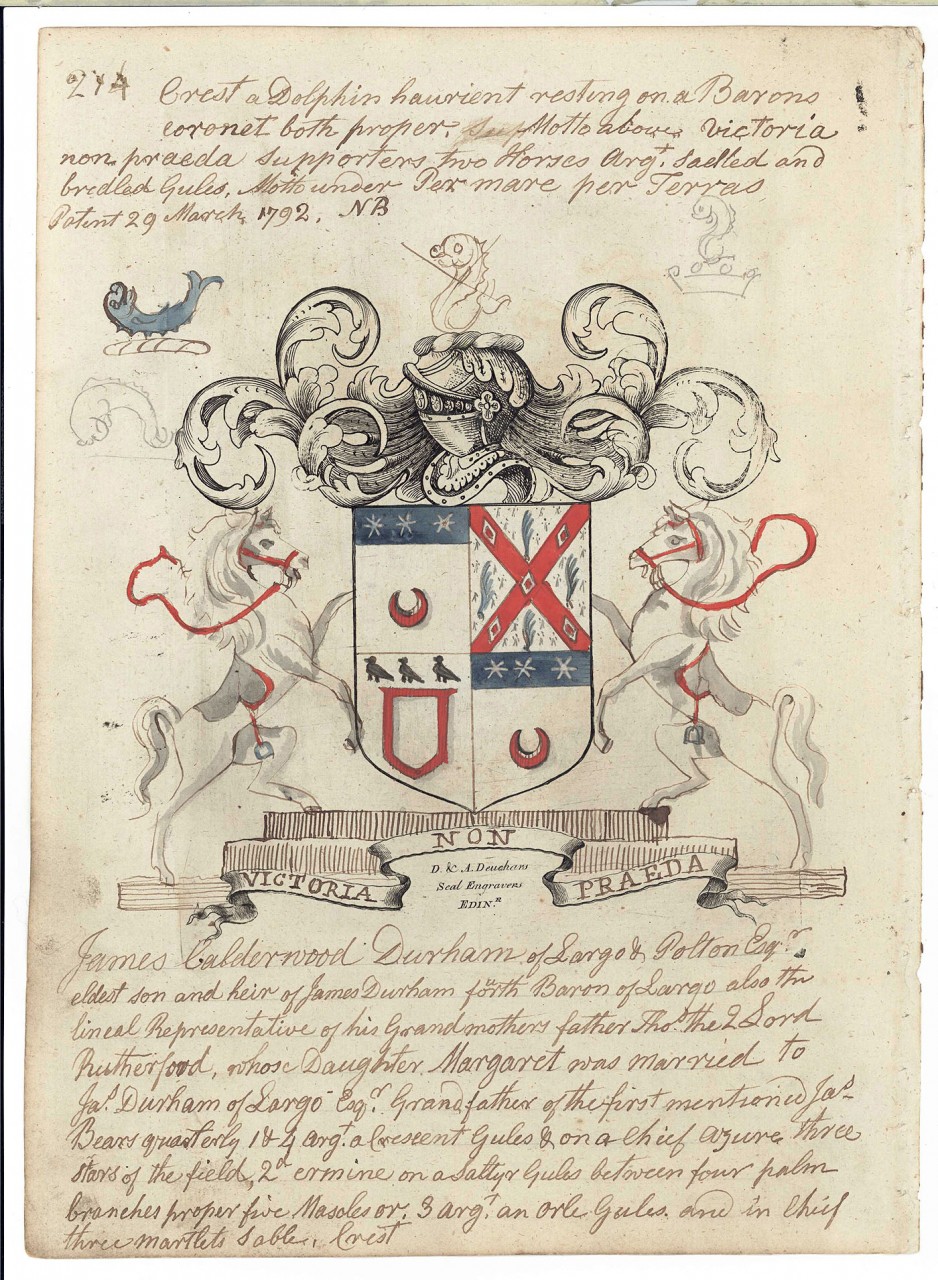Lot 483: 18 Scottish Coat of Arms engravings, 18th c., Deuc