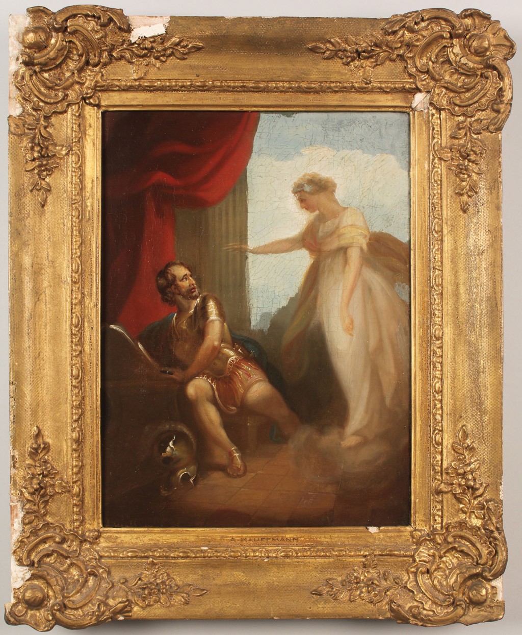 Lot 487: Manner of Angelica Kauffmann, Classical Painting