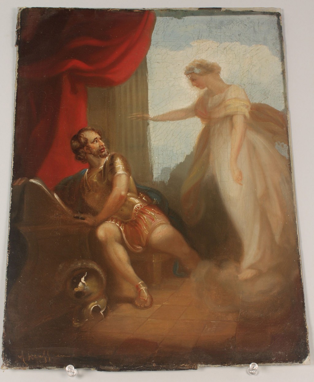 Lot 487: Manner of Angelica Kauffmann, Classical Painting