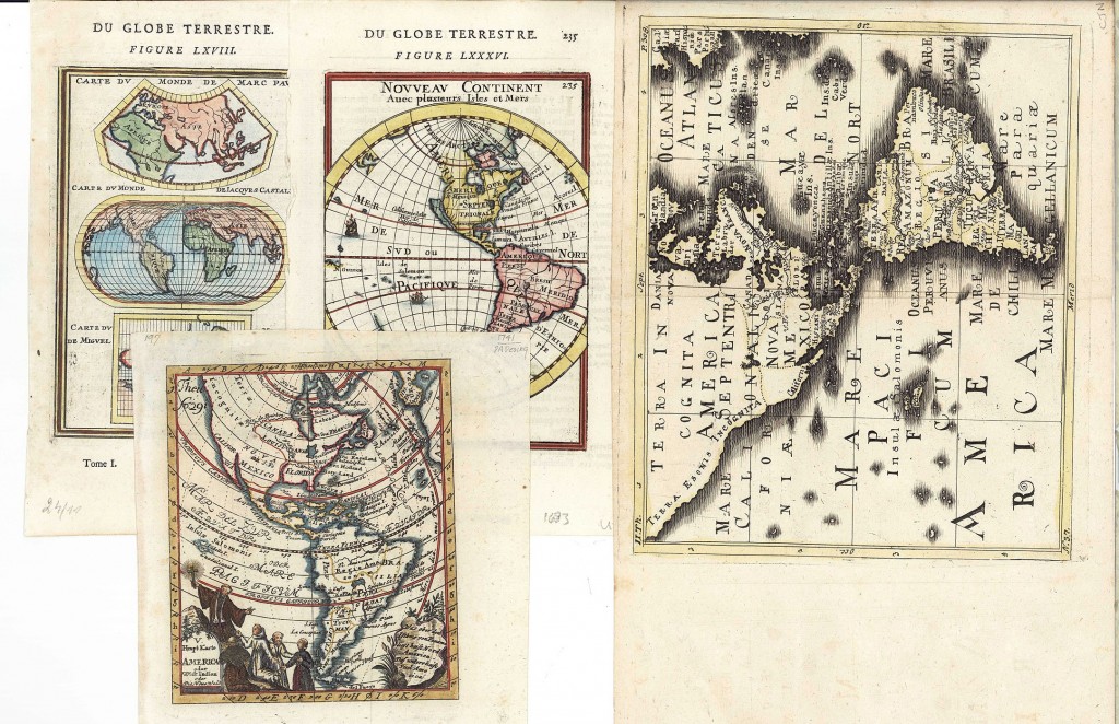 Lot 499: Four 17th-18th C. Maps: Desing, Manesson-Mallett