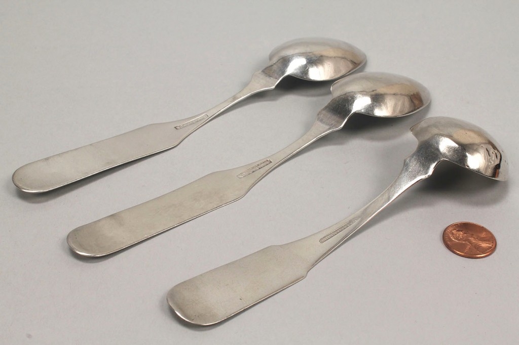Lot 49: KY Coin Silver Spoons & ladle, Simpson & McDannold