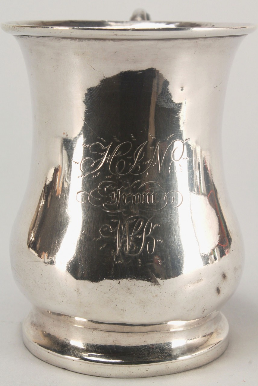 Lot 50: Coin silver cup, marked Savage