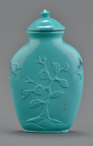 Lot 534: Chinese Carved Turquoise Snuff Bottle