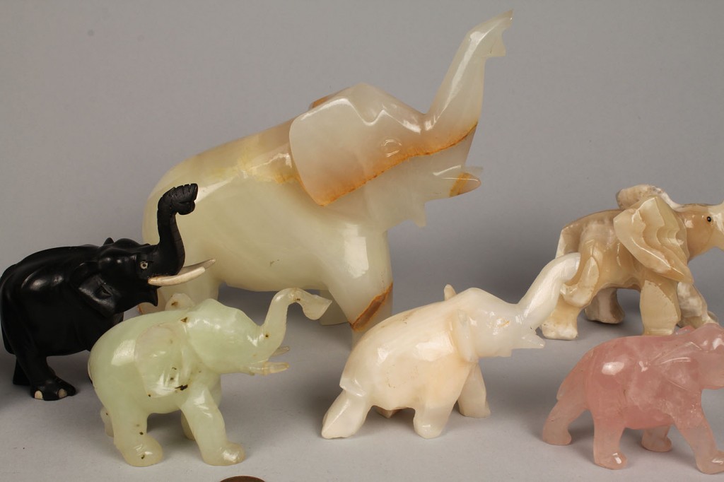 Lot 545: Grouping of 8 Chinese Carved Elephants