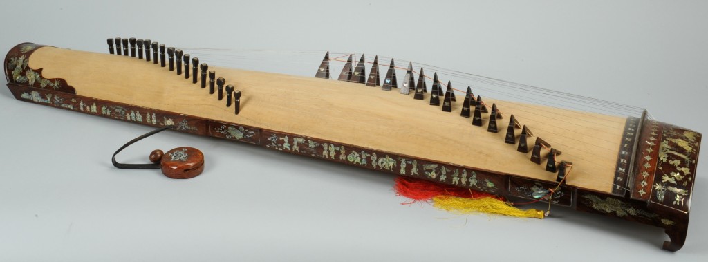 Lot 547: Chinese Gu Zheng or Plucked Zither