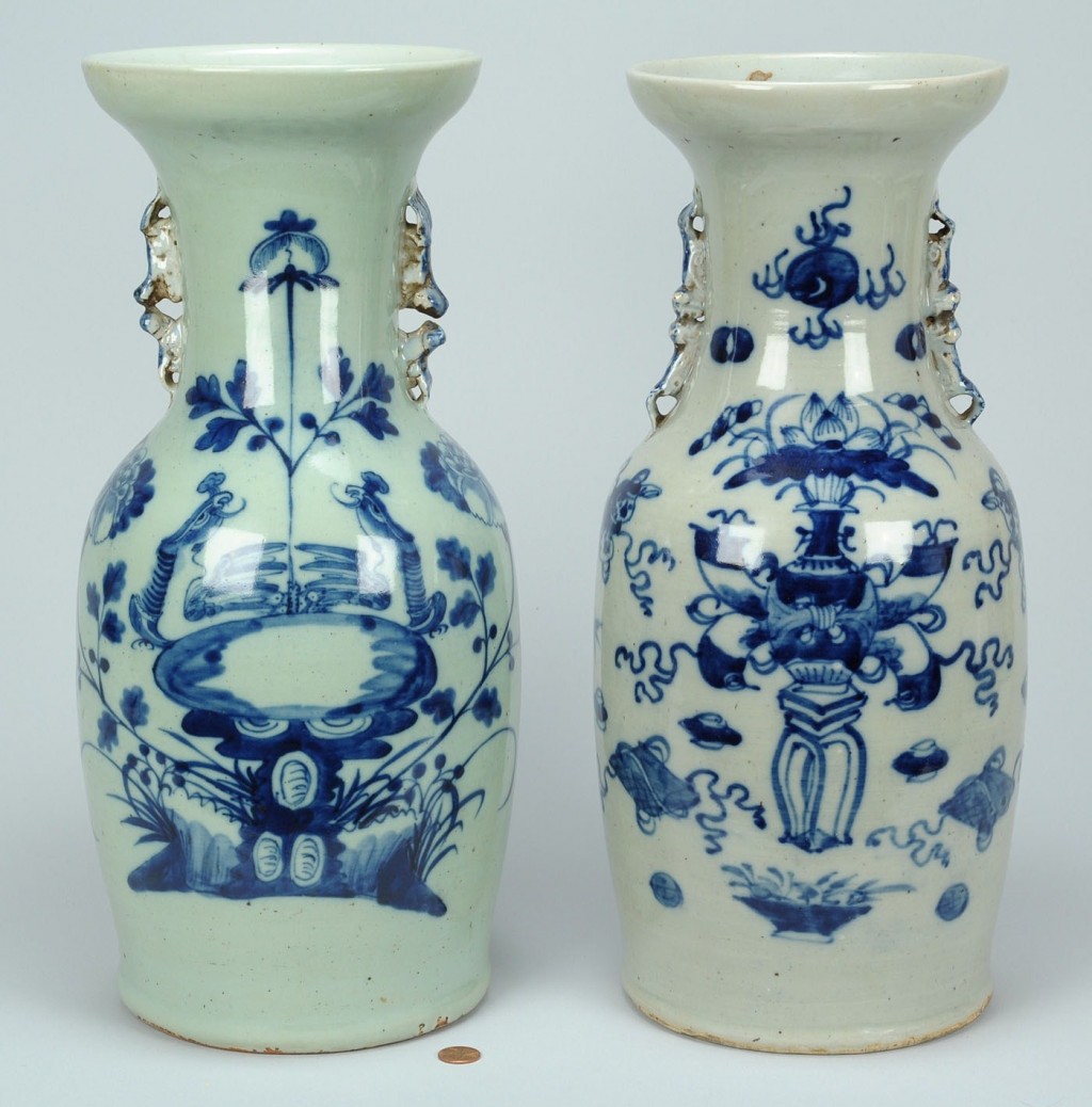 Lot 550: Two Chinese Porcelain Temple Vases