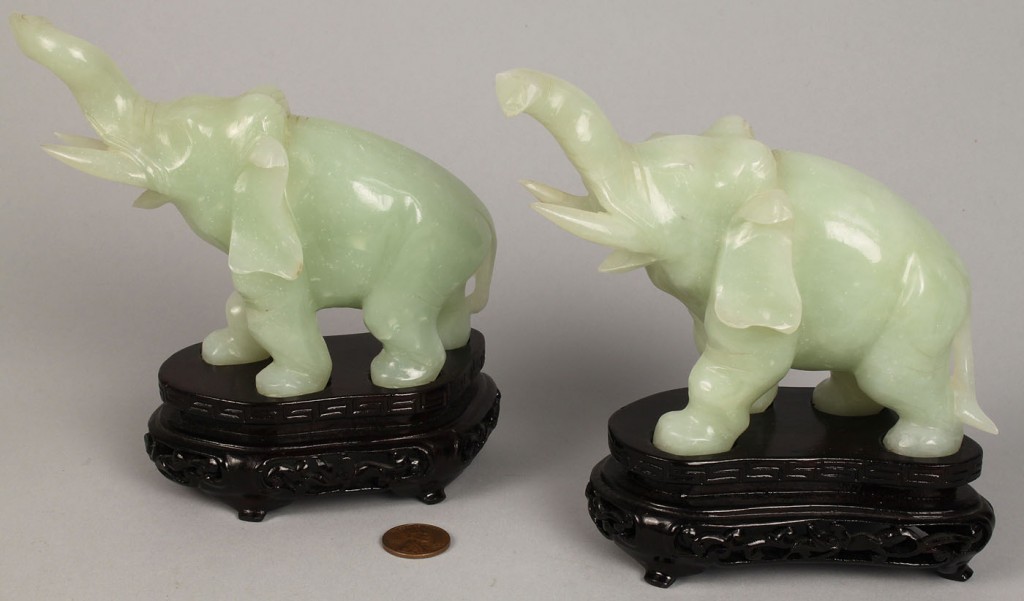 Lot 559: Grouping of 4 Chinese Carved Elephants