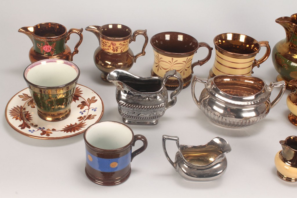 Lot 579: Assorted Grouping of English Copper Luster, 18 pcs