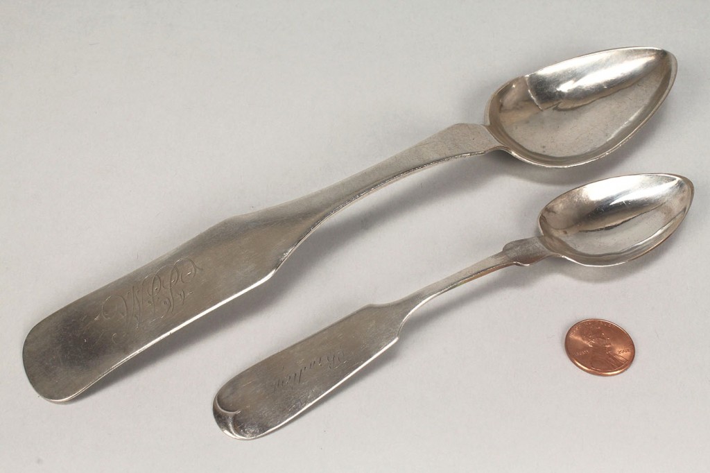 Lot 58: 2 Franklin TN coin silver spoons