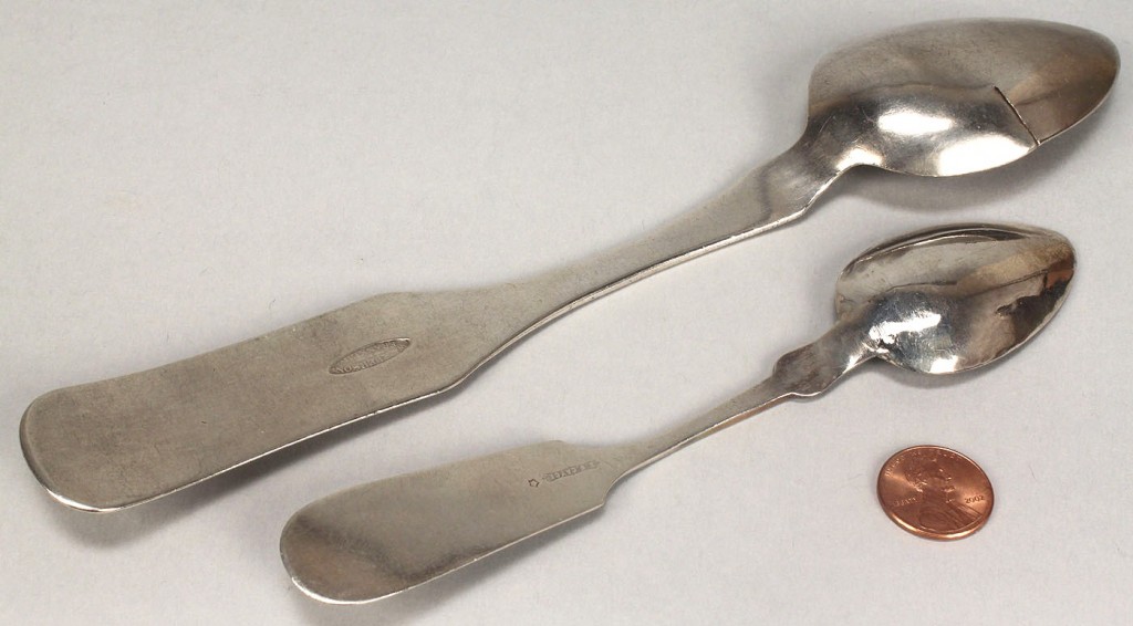 Lot 58: 2 Franklin TN coin silver spoons
