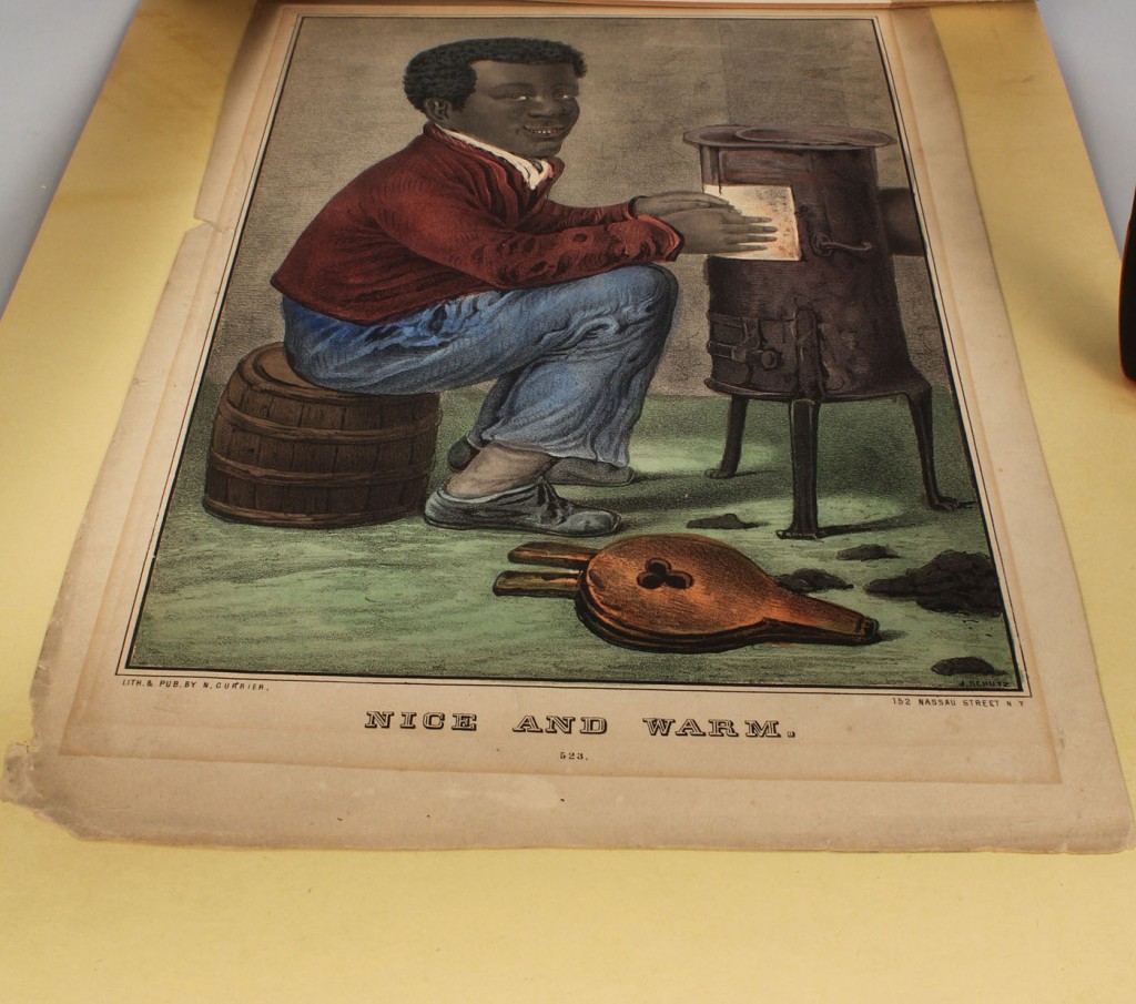 Lot 593: Currier Lithograph titled "Nice and Warm"