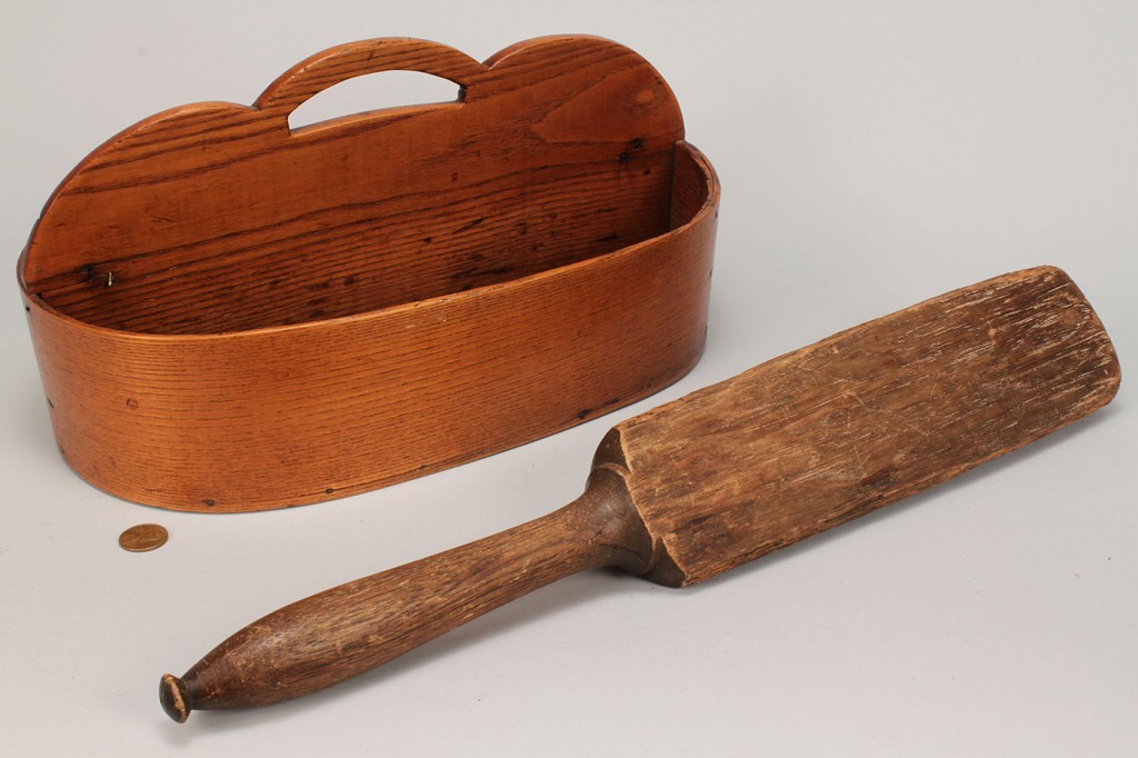 Lot 597: Biscuit Mallet and Shaker Cutlery Carrier