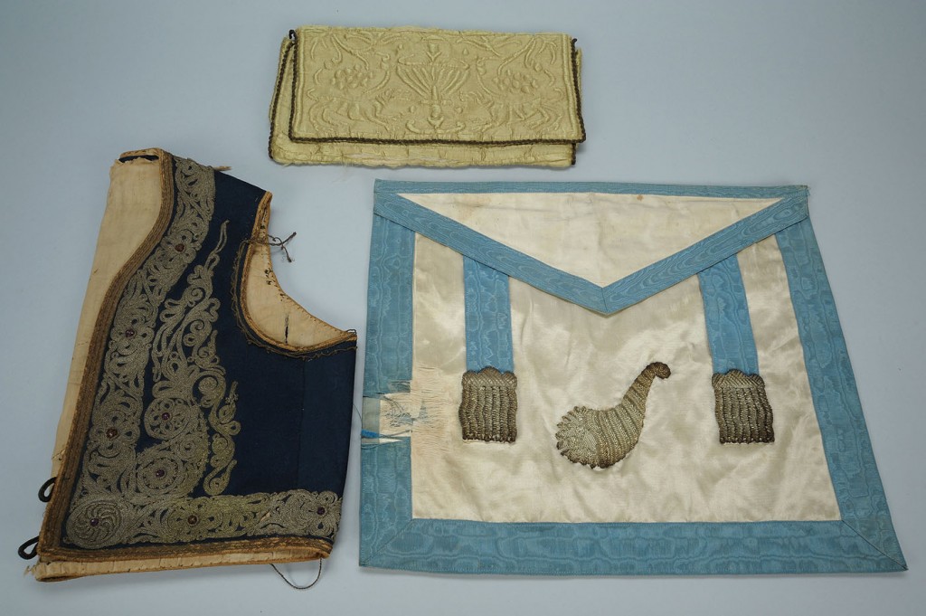 Lot 616: 19th c. Vest, Silk Purse and Silk Panel