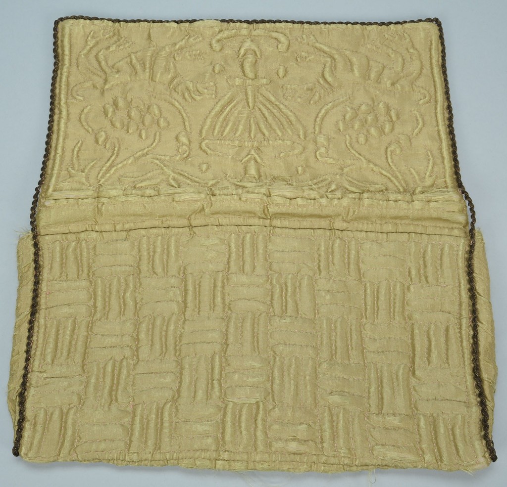 Lot 616: 19th c. Vest, Silk Purse and Silk Panel