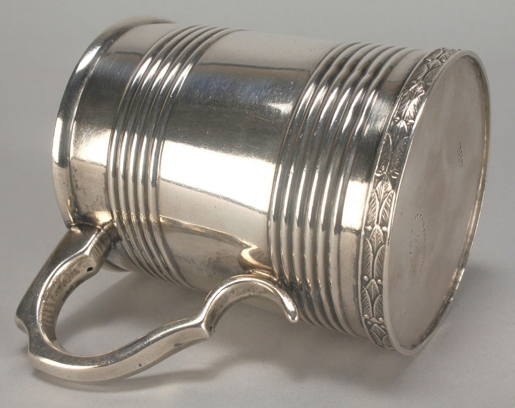 Lot 61: Coin Silver Cup, engraved Polk