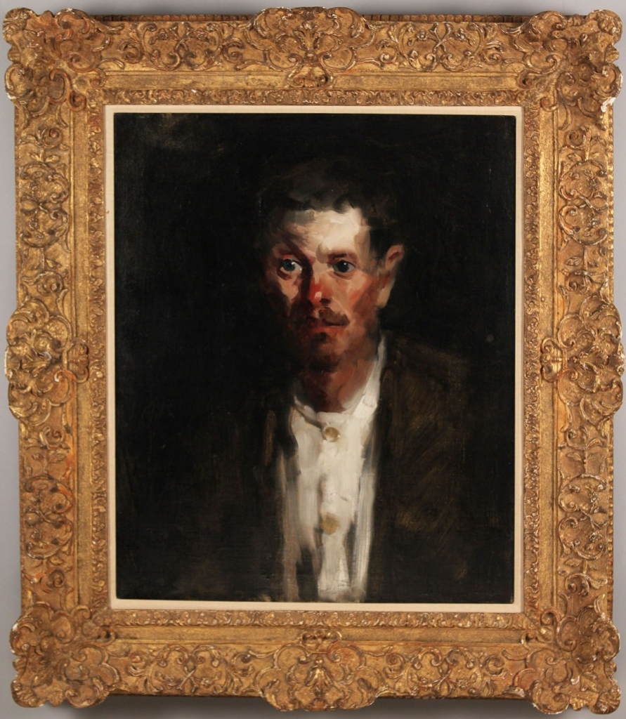 Lot 627: Randall Davey oil on canvas, Portrait of a Man