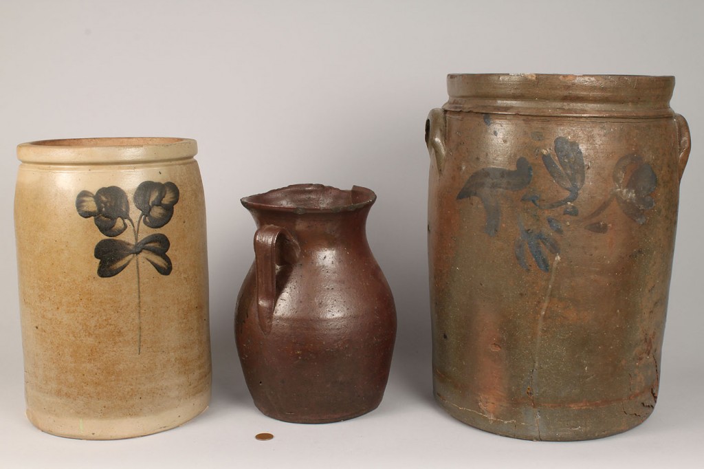 Lot 637: 3 Southern Stoneware Pottery Items