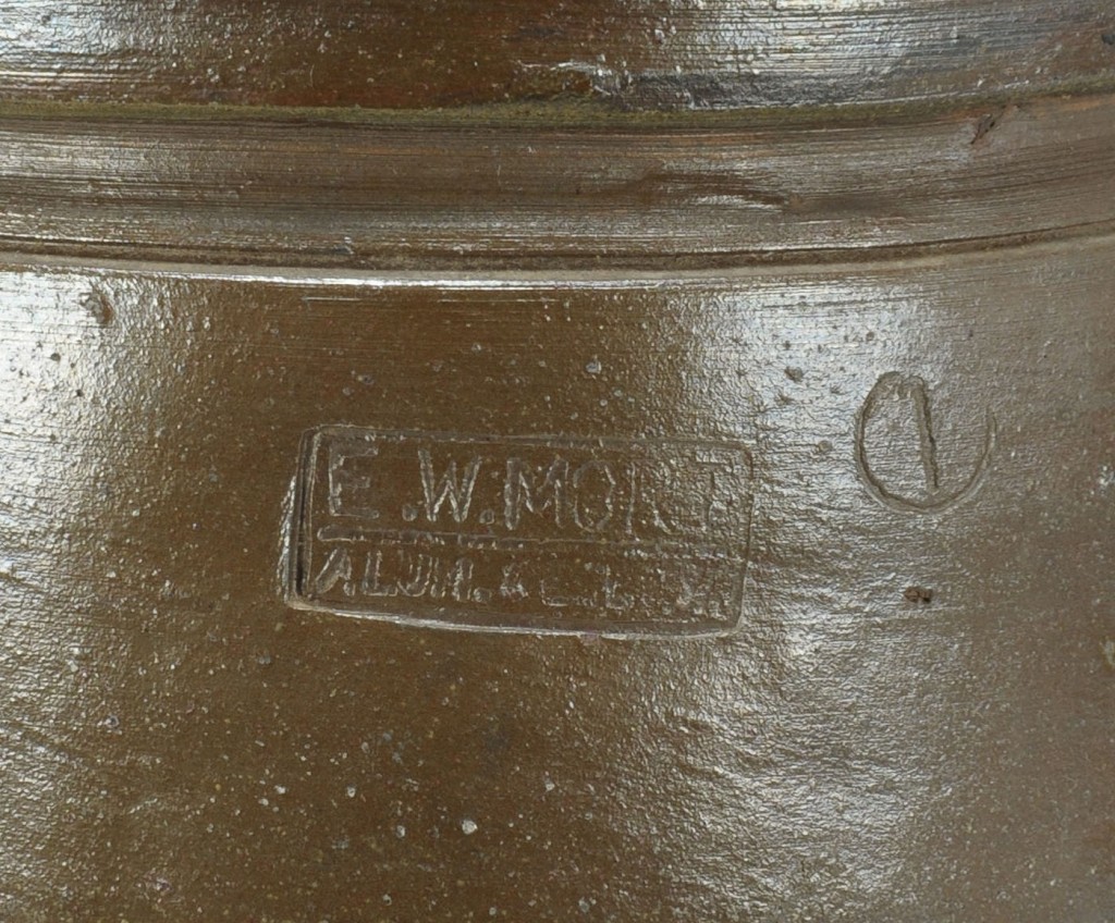 Lot 638: Virginia Stoneware Pottery Jar, E W Mort