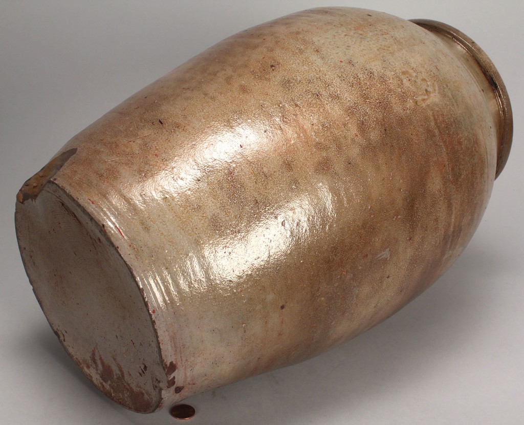 Lot 640: West Tennessee stoneware jar, attrib. Craven