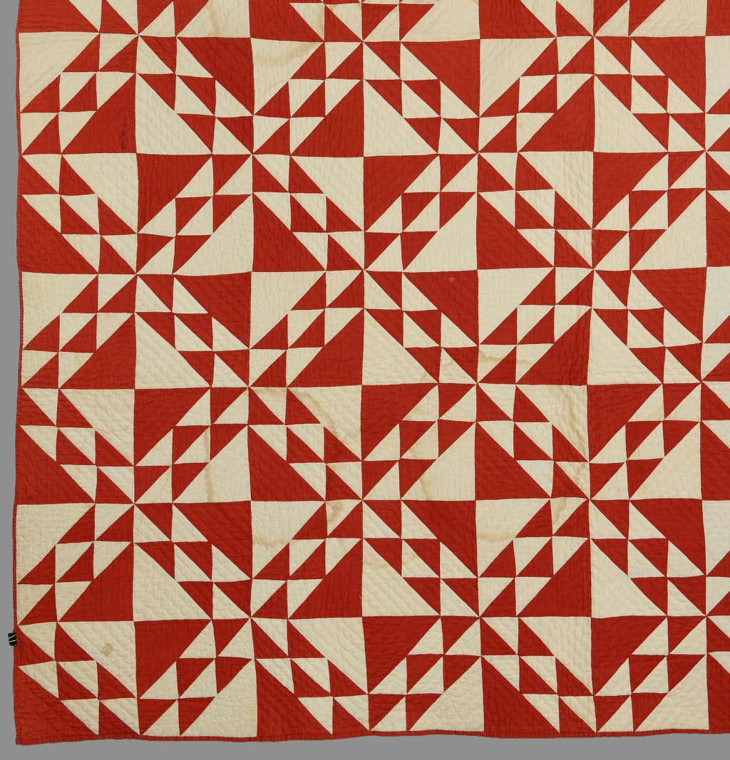 Lot 644: East TN Red & White Pieced Cotton Quilt