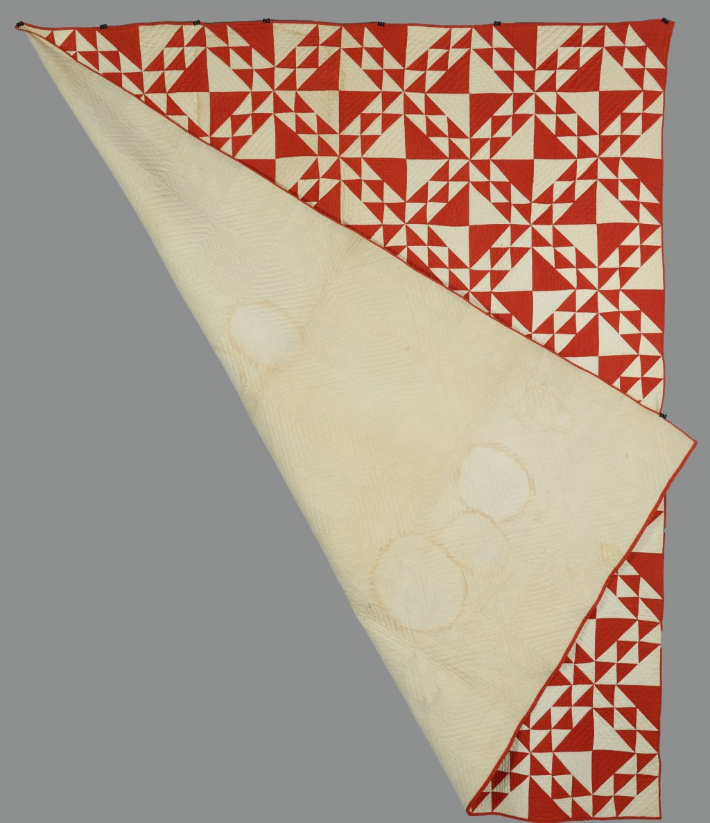 Lot 644: East TN Red & White Pieced Cotton Quilt