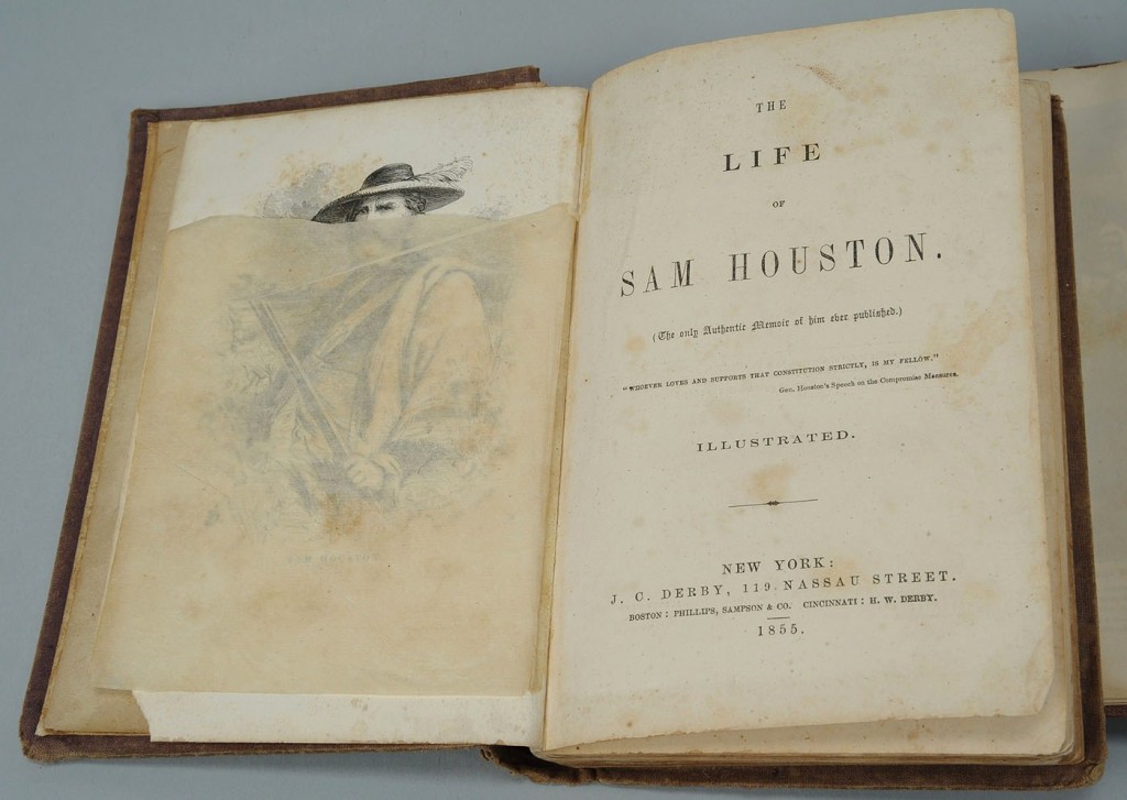 Lot 651: 2 books: Life of Sam Houston, Pictures of Heroes