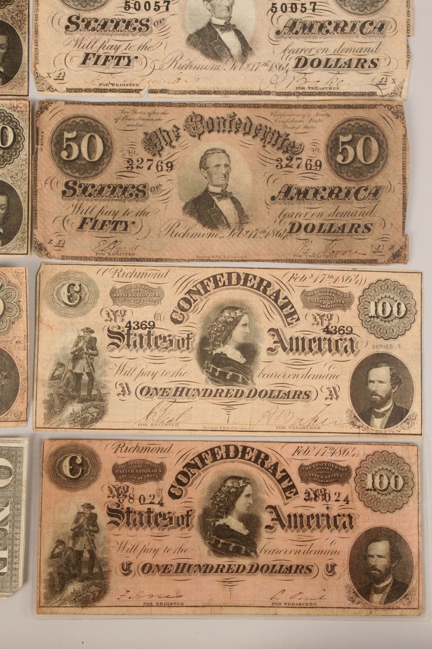 Lot 658: Collection of Obsolete Confederate Currency