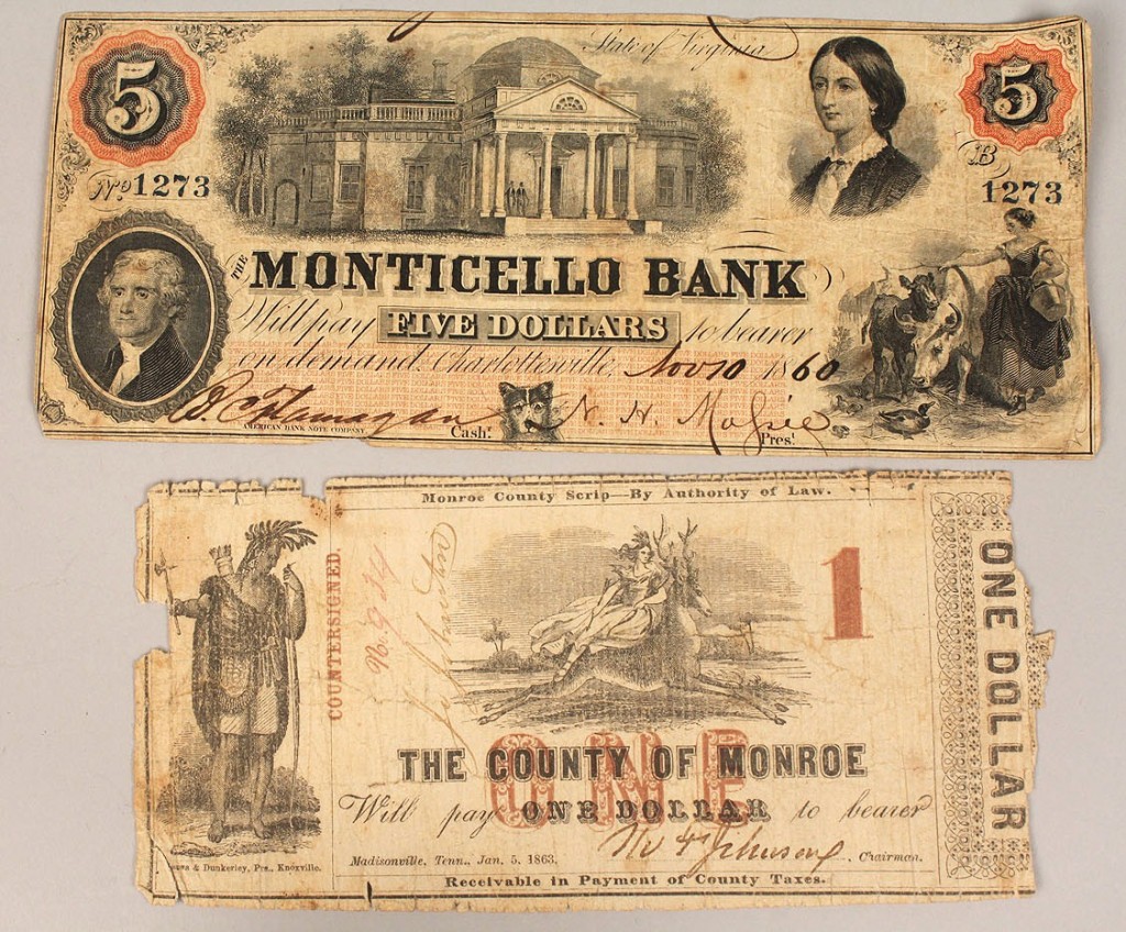 Lot 659: Collection of Southern Obsolete Currency