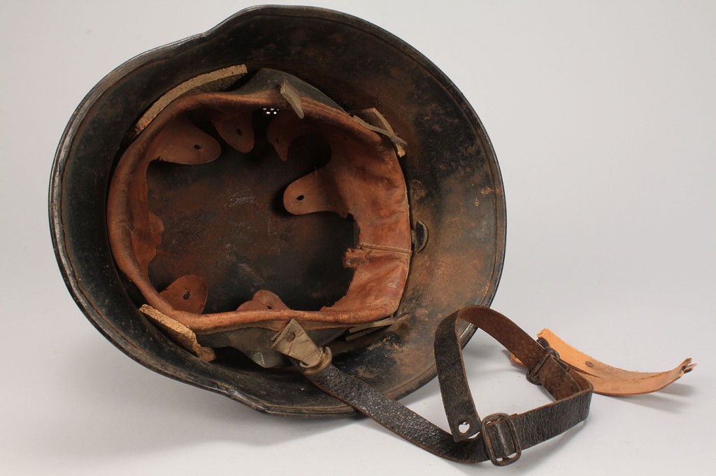 Lot 667: German WW II M34 Police/Fireman Helmet