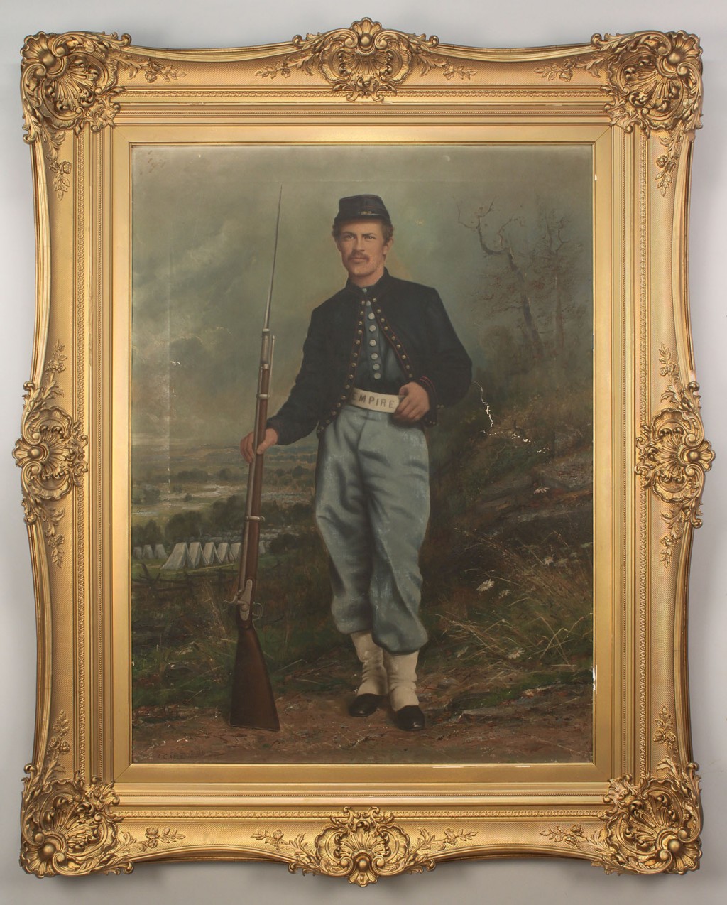 Lot 66: Large Union Civil War Portrait Oil on Canvas