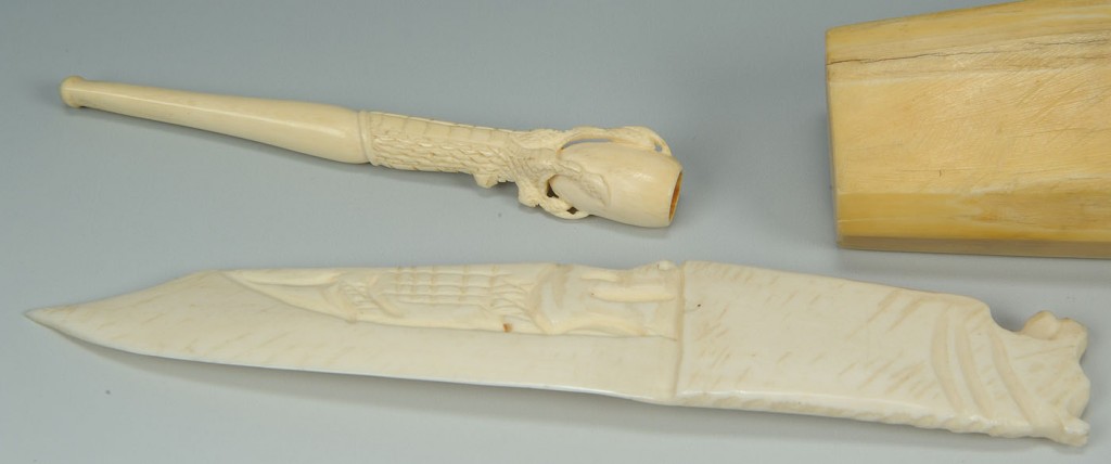 Lot 687: Grouping of Carved Inuit Walrus and Ivory Items