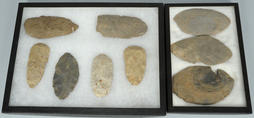 Lot 688: 2 Cases of Native American Blades and Scrapers