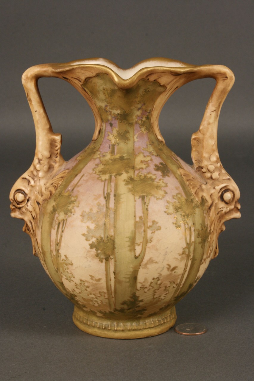 Lot 699: 2 Amphora Vases, Ewer & Trumpet Neck